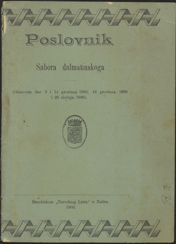 Poslovnik Sabora dalmatinskoga