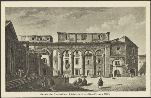Dioklecijanova palača: Peristil (Lavallée-Cassas 1802)