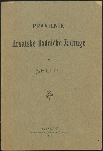 Pravilnik Hrvatske radničke zadruge u Splitu