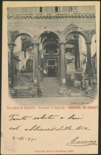 Un salut de Spalato : Pozdrav iz Spljeta : Ulaz u hram