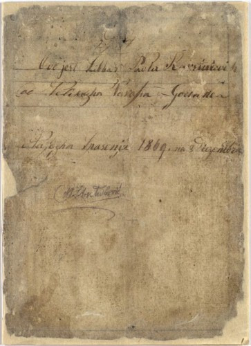 Ovo jest Libbar Pavla Karstulovicha od Velikegha Varosha Godine Nasjegha Spasenja 1869. na 3 Diczembra / [Pavle Krstulović]