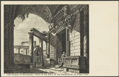 Dioklecijanova palača: Ulaz u Mauzolej (R. Adam 1764)
