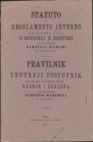 Pravilnik Zaklonice i radionice Martinis-Marchi u Spljetu