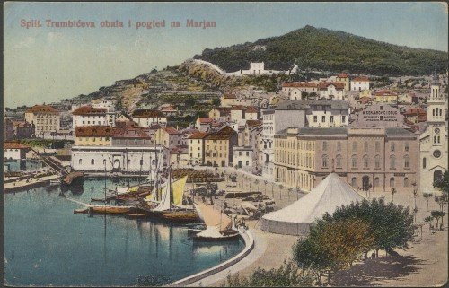 Split : Trumbićeva obala i pogled na Marjan