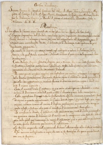 A sua Eccellenza Saverio barone de Tomafsich cavaliere dell'ordine di Maria Teresa _ _ _