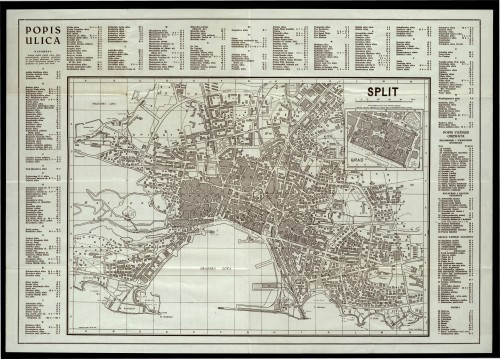 Split 1966 : orijentacioni plan grada s popisom ulica / Turistički biro Split