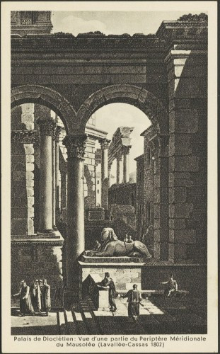 Dioklecijanova palača: Dio južnog Periptera Carevog Mauzoleja (Lavallée-Cassas 1802)