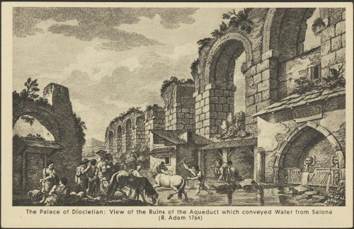 Dioklecijanova palača: Ruševine solinskog vodovoda (R. Adam 1764)