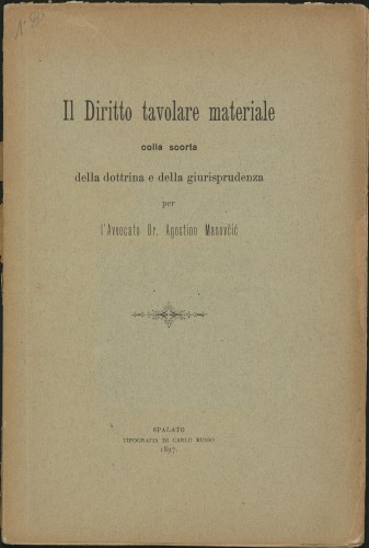 Il diritto tavolare materiale colla scorta della dottrina e della giurisprudenza