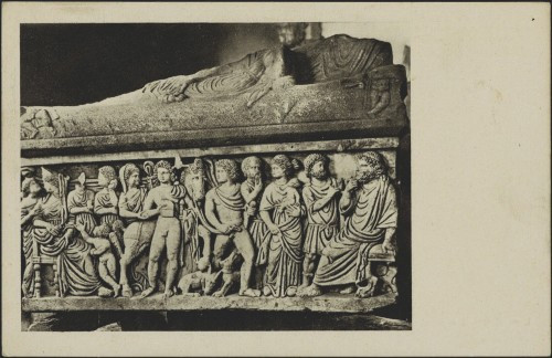 Spljet - Spalato. Musée Archéologique. Le sarcophage d'Hyppolyte et Phedre