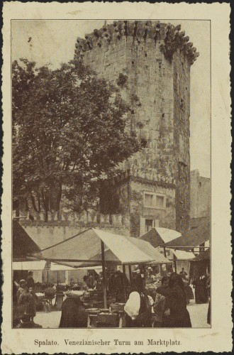 Spalato. Venezianischer Turm am Markplatz