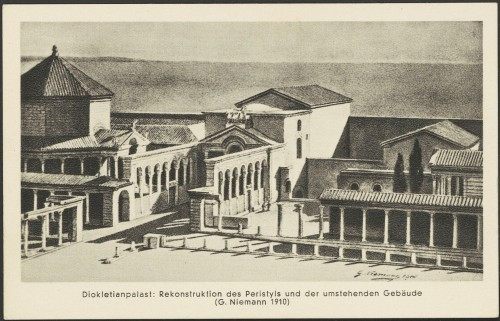 Dioklecijanova palača: Rekonstrukcija Peristila i okolnih zgrada (G. Niemann 1910)