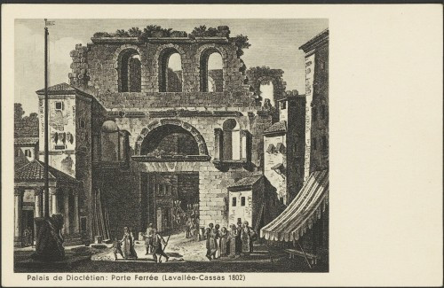 Dioklecijanova palača: Željezna vrata (Lavallée-Cassas 1802)