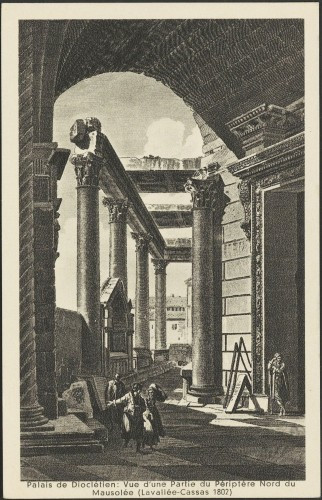 Dioklecijanova palača: Dio sjevernog Periptera Carevog Mauzoleja (Lavallée-Cassas 1802)