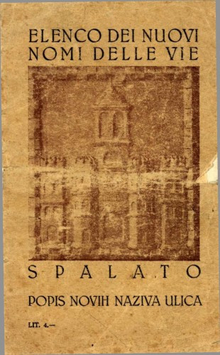 Elenco dei nuovi nomi delle vie di Spalato