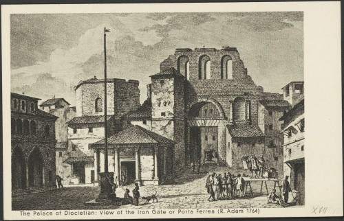 Dioklecijanova palača: Željezna vrata iliti Porta ferrea (R. Adam 1764)