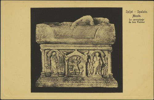 Spljet - Spalato. Musée : la sarcophage du bon Pasteur