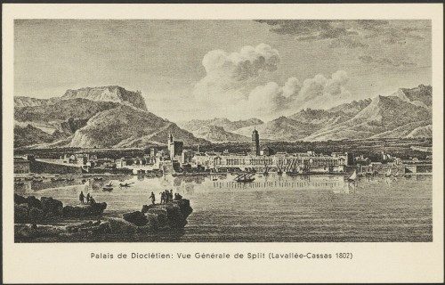 Dioklecijanova palača: Opći pogled na Split (Lavallée-Cassas 1802)