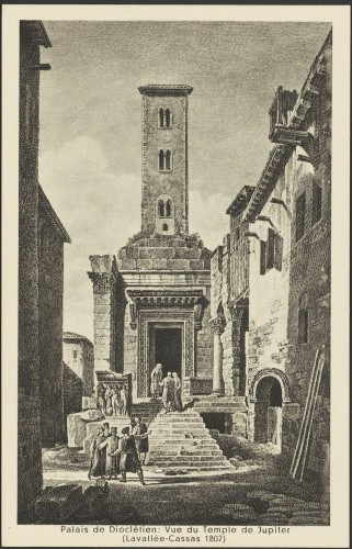 Dioklecijanova palača: Jupitrov hram (Lavallée-Cassas 1802)