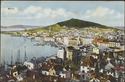 Split : [pogled na Marjan i luku]