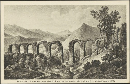 Dioklecijanova palača: Ruševine solinskog vodovoda (Lavallée-Cassas 1802)