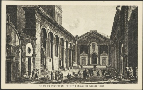Dioklecijanova palača: Peristil (Lavallée-Cassas 1802)