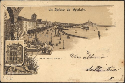 Un saluto da Spalato : Teatro comunale : Fontana Francesco Giuseppe I